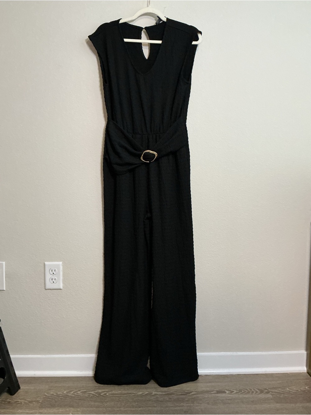 Classic Black V-Neck Wide-Leg Jumpsuit